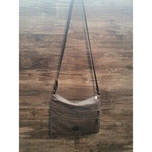 Kipling Alvar Crossbody Bag Beige Water Resistant Zipper Pockets Casual Travel